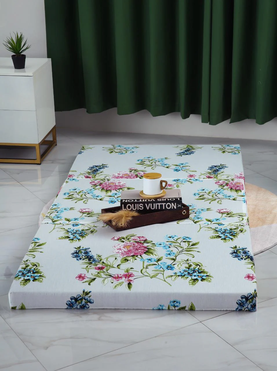 Foldable Mattress Mattress-Blue Lotus - Image 6