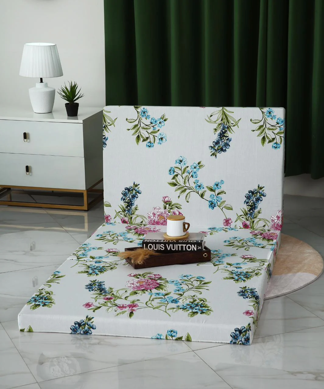 Foldable Mattress Mattress-Blue Lotus - Image 8