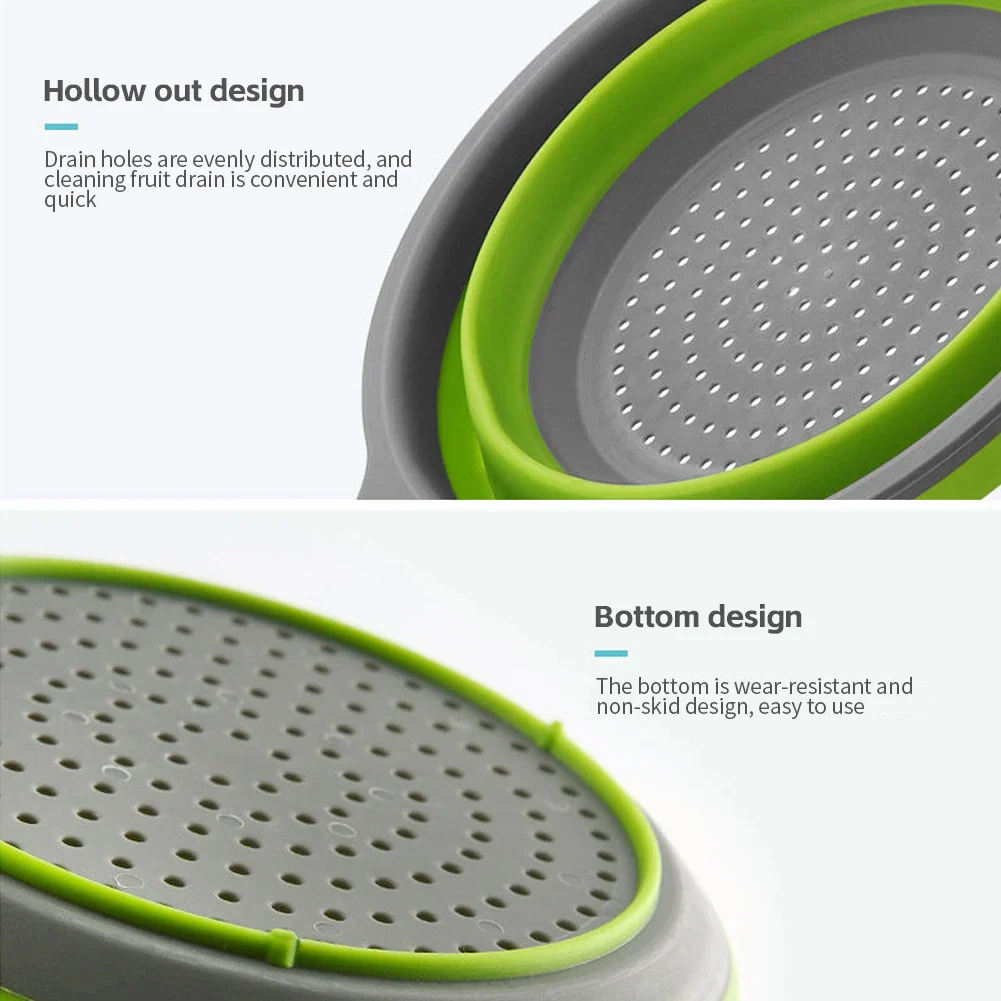 Collapsible Silicone Drain water bucket-Green(Large) - Image 26