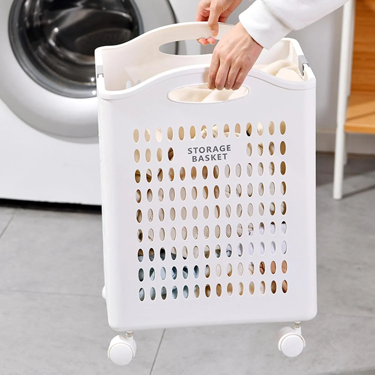 Folded Laundry Basket with Wheel-SA2408-107 - Image 9