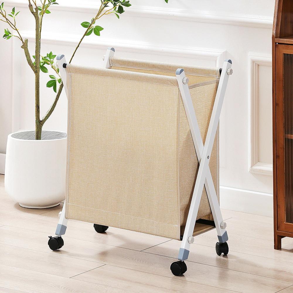 Folded Laundry Basket with Wheel (SA2510-105)Beige