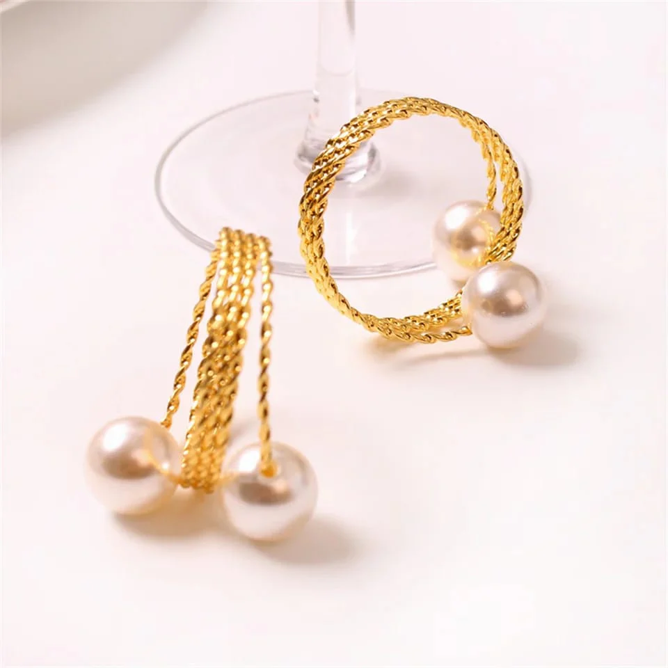 Gold Color Napkin Holder Rings-Spring Pearls - Image 5
