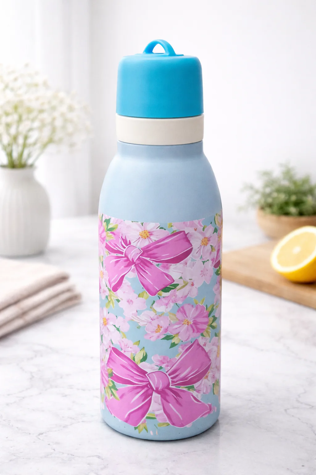 Insulated Stainless Steel Water Bottle (SA2510-150)Pink Bows