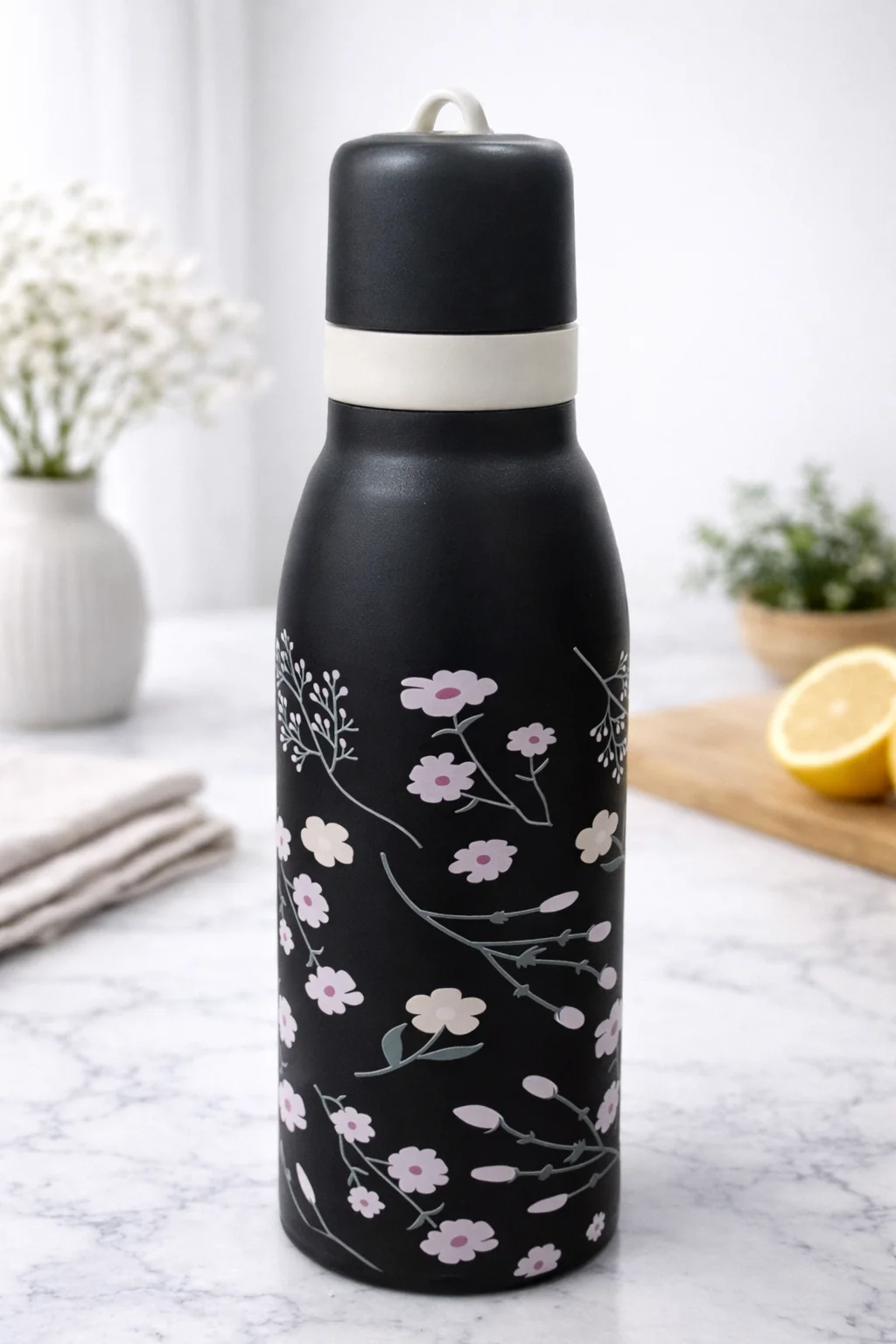 Insulated Stainless Steel Water Bottle (SA2510-150)Tropical Floral Black