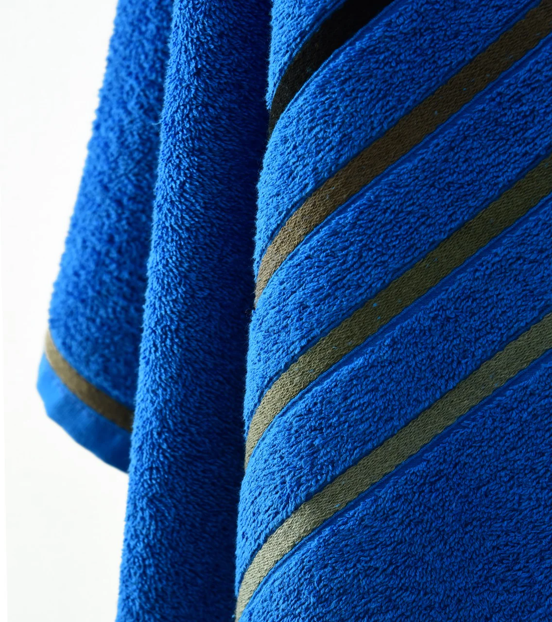 Cotton Towel With Jacquard Stripe(1894) - Royal Blue - Image 3