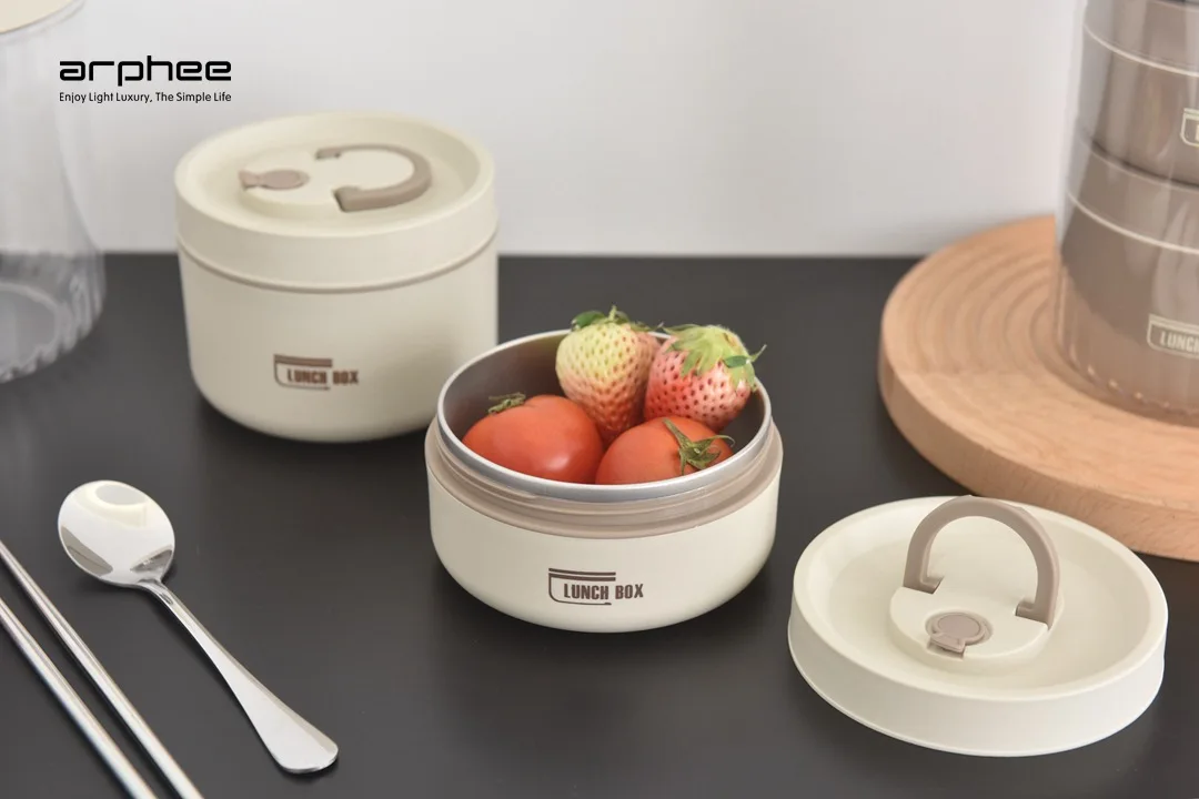 Japanese-style Stainless Steel Lunch Box(SA2405-45)-Beige - Image 9