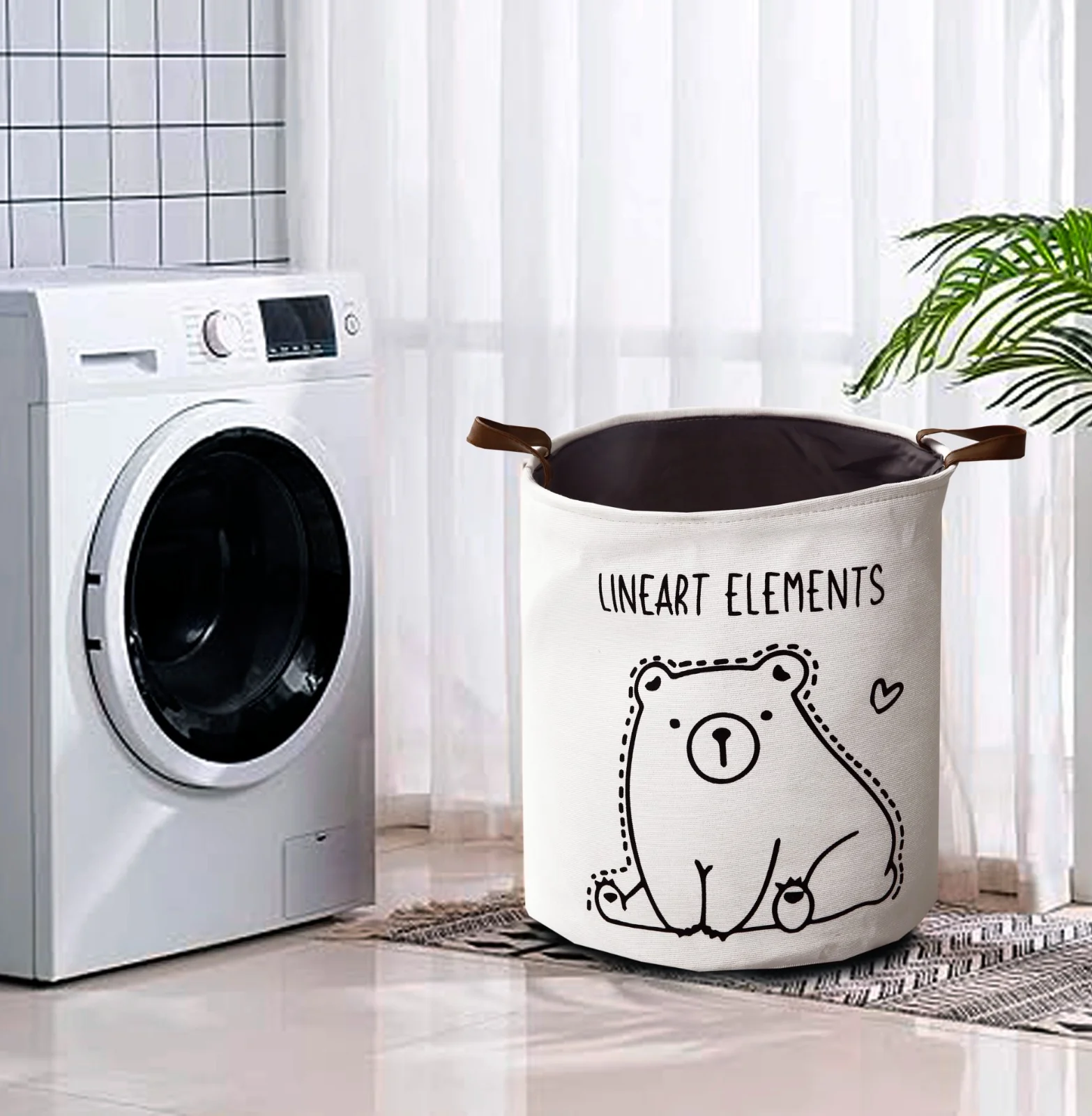 Kids Collapsible Laundry Basket-Panda - Image 2