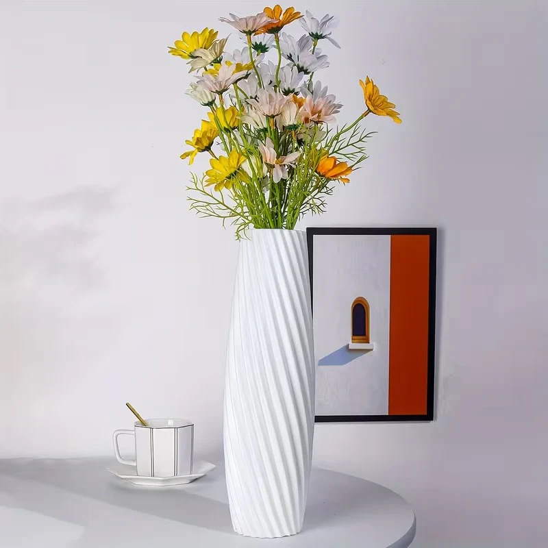 Large Nordic Plastic Flower Vase (SA2510-099)White