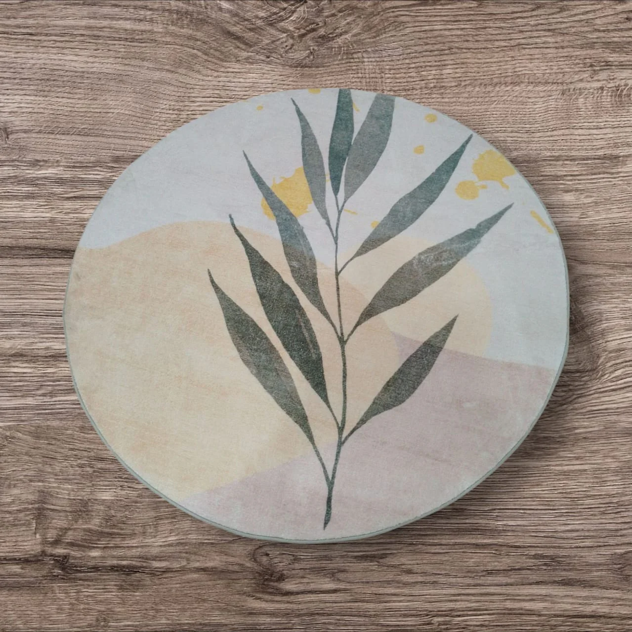 Living Room Rug 120 CM Round-Flower Pattern