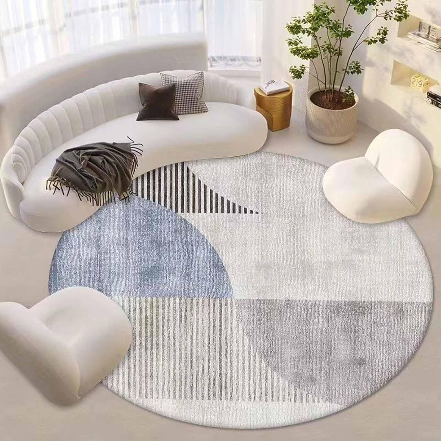 Living Room Rug 120 CM Round-Shedding