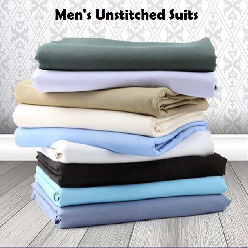 Men's 100% Soft Cotton Unstitched Suit