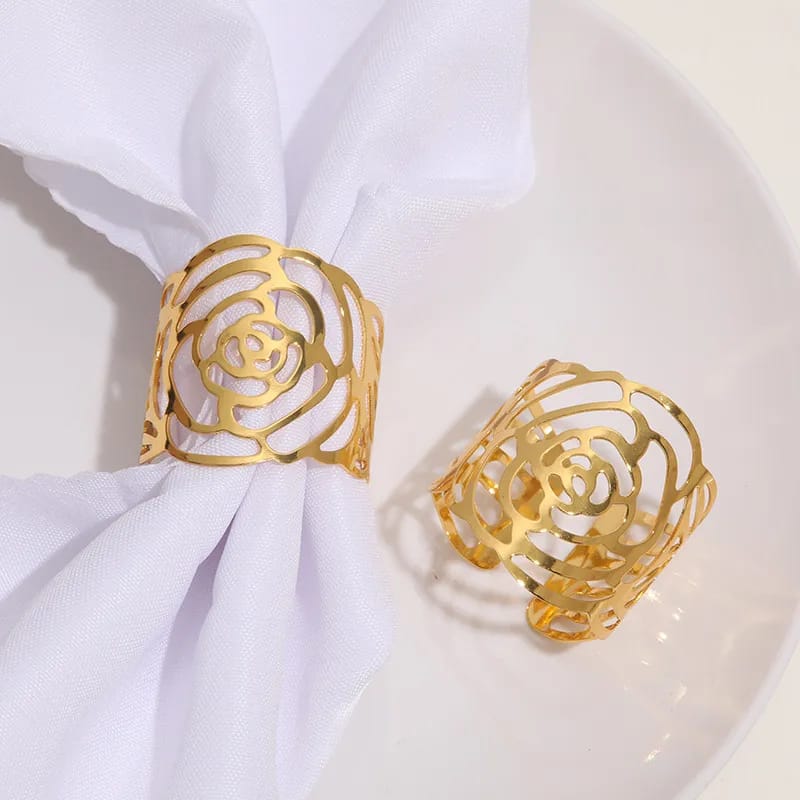 Metal Napkin Holders (5098)-Golden Rose