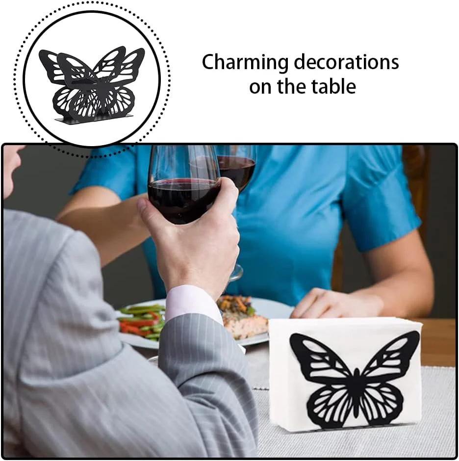 Metallic Napkins & Tissue Holder-Butterfly(SA2408-129) - Image 6