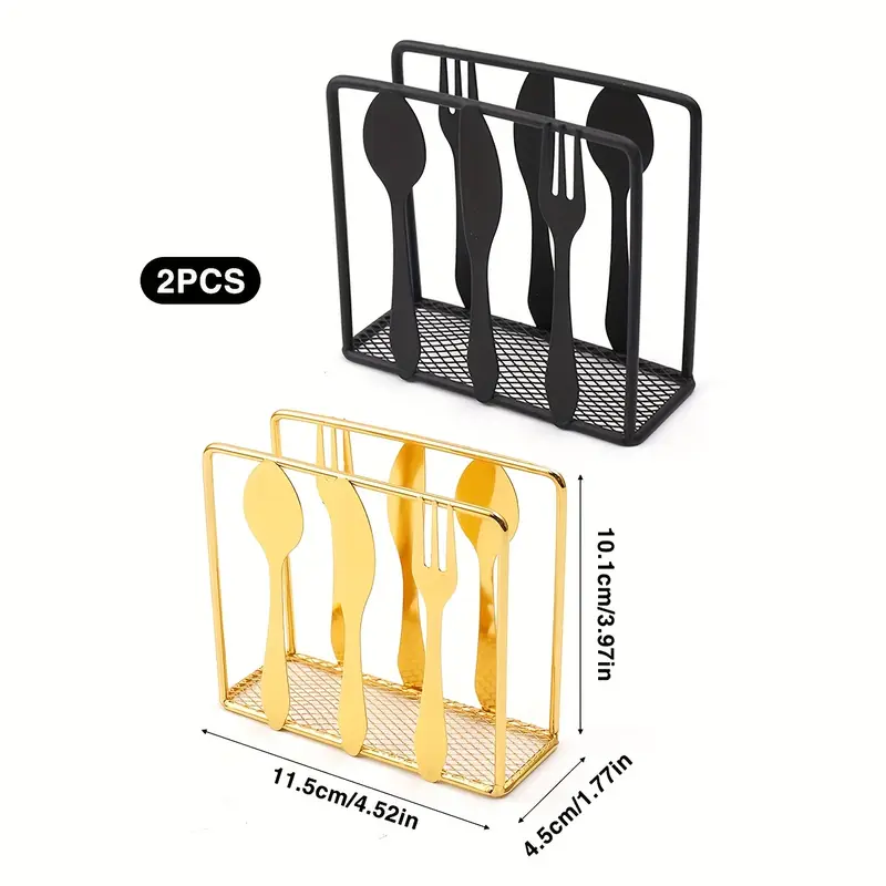 Metallic Napkins & Tissue Holder-Fork & Knife (SA2408-136) - Image 3