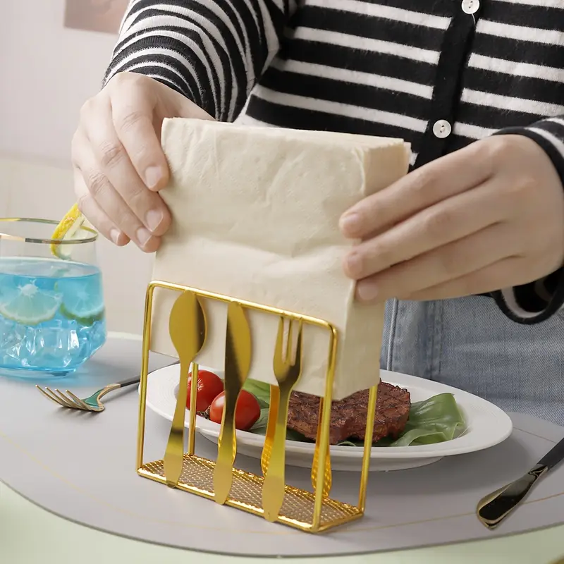 Metallic Napkins & Tissue Holder-Fork & Knife (SA2408-136) - Image 7
