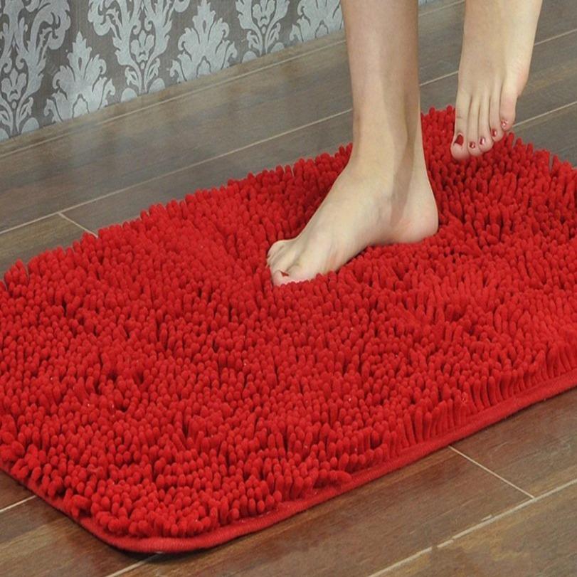 Microfiber anti Slip Bath Mat- Red - Image 3