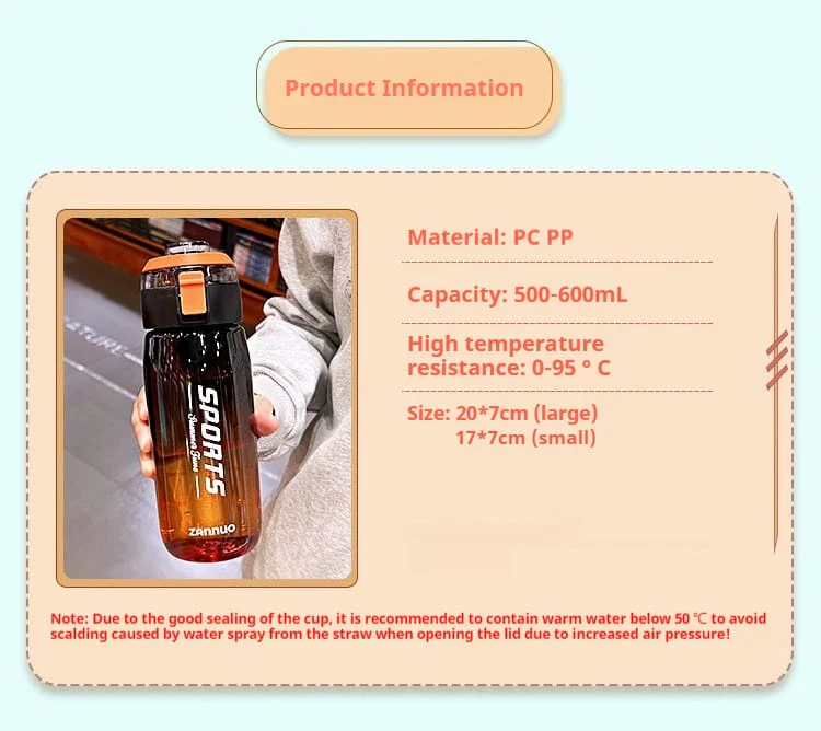 Motivational Water Bottle with Time Marker BPA Free-SA2408-165 - Image 15