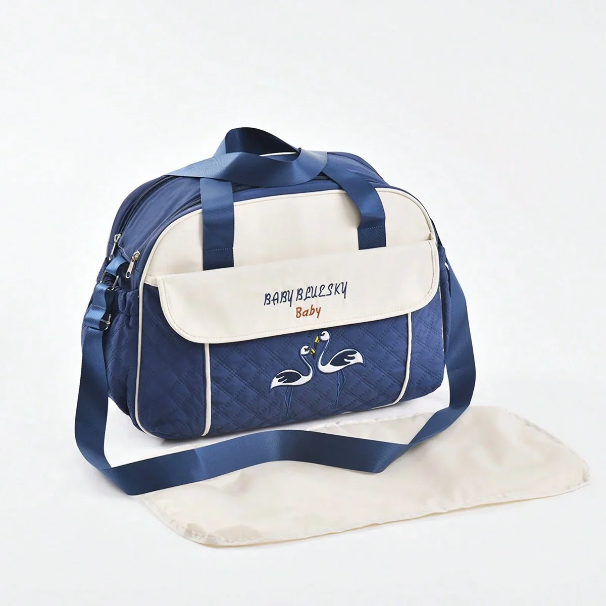 Multi function Mommy Bag with Large Capacity-SA2408-273(Blue) - Image 5