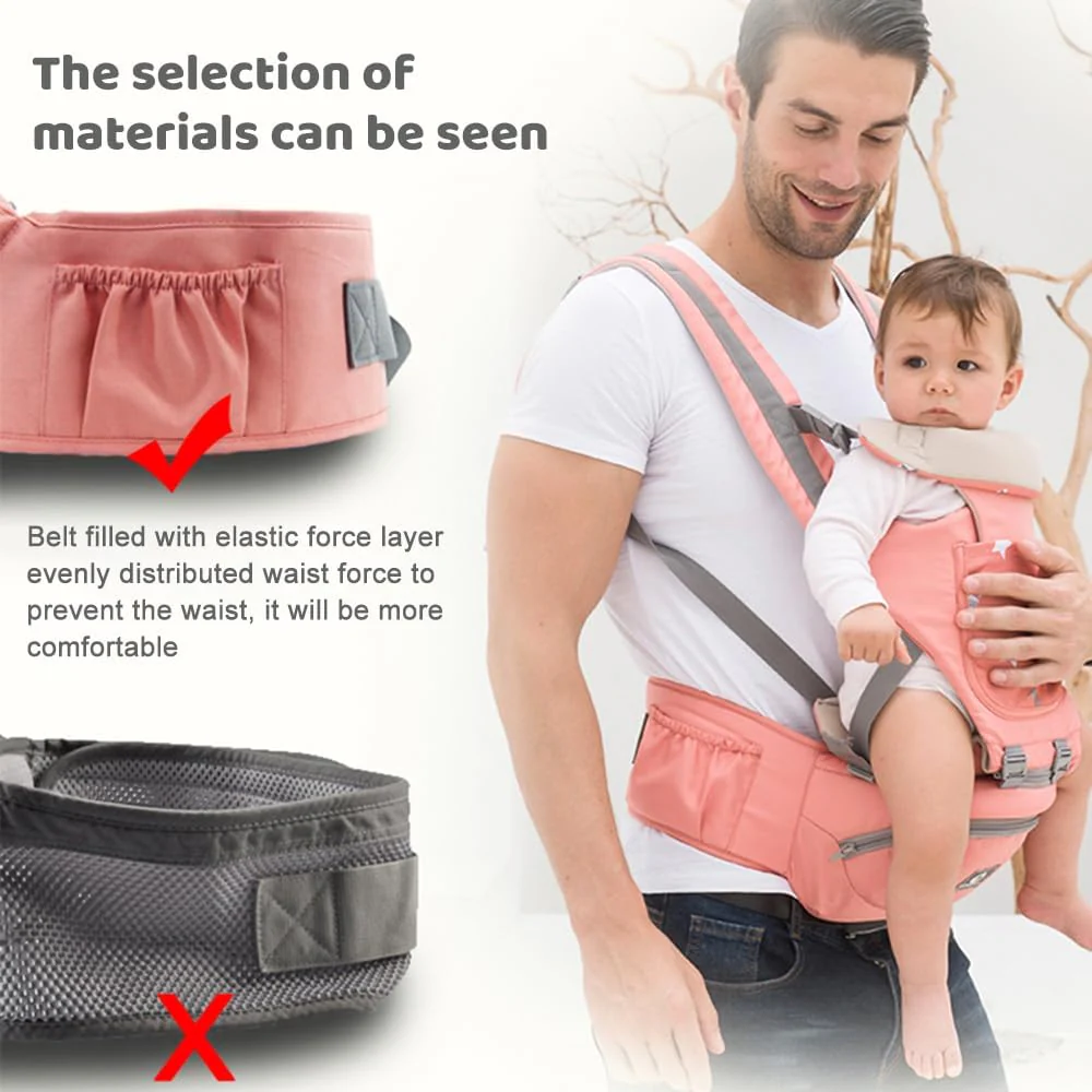 Multifunctional Baby Carrier for Newborn to Toddlers-SA2408-181(PINK) - Image 14