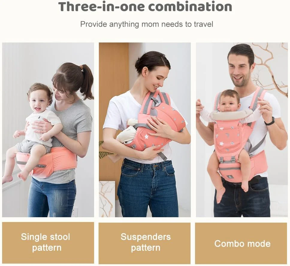 Multifunctional Baby Carrier for Newborn to Toddlers-SA2408-181(PINK) - Image 15