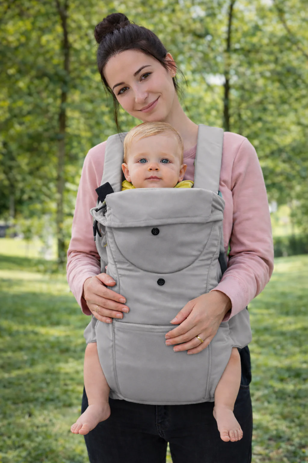Multifunctional Baby Carrier for Newborn to Toddlers-SA2408-184(Grey)