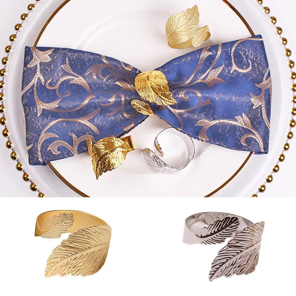 Napkin Holder Rings-Feather(Golden) - Image 6