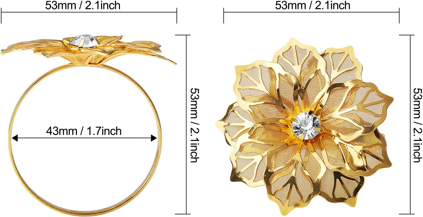 Napkin Holder Rings-Golden Flower - Image 9