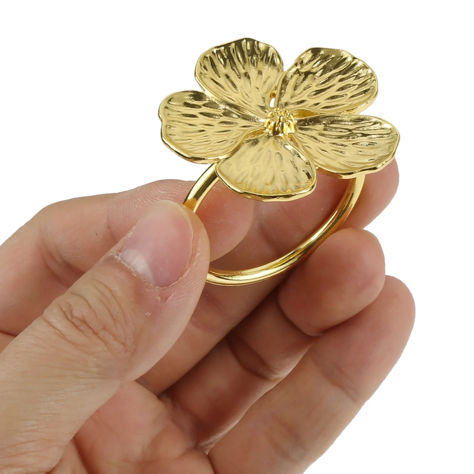 Napkin Holder Rings-Golden Jasmin - Image 3