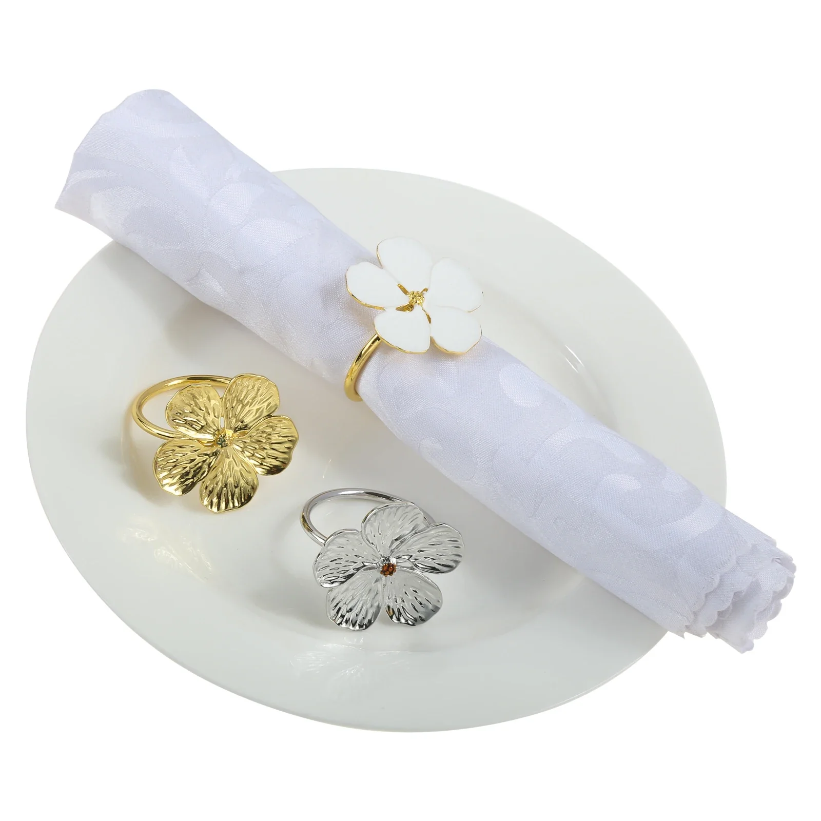 Napkin Holder Rings-Golden Jasmin - Image 5