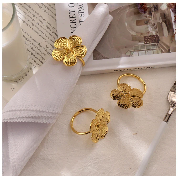 Napkin Holder Rings-Golden Jasmin - Image 9