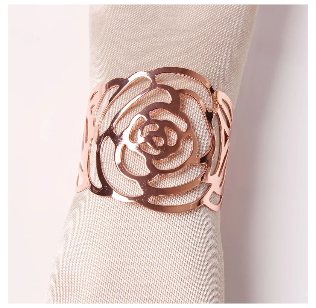 Napkin Holder Rings-Hollow(Rose Gold) - Image 2