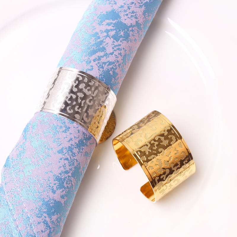Napkin Holder Rings-Leopard Print(Golden)