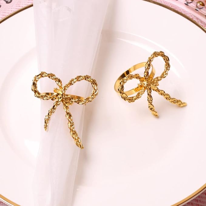 Napkin Holder Rings-Metal Bow(Gold) - Image 6