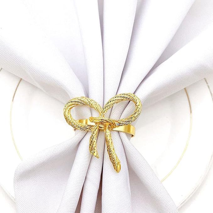 Napkin Holder Rings-Metal Bow(Gold) - Image 7