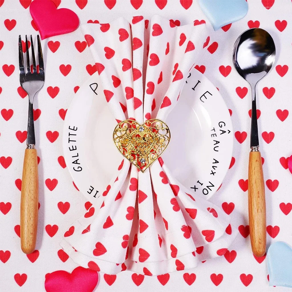 Napkin Holder Rings-Pearls Heart(Gold) - Image 4