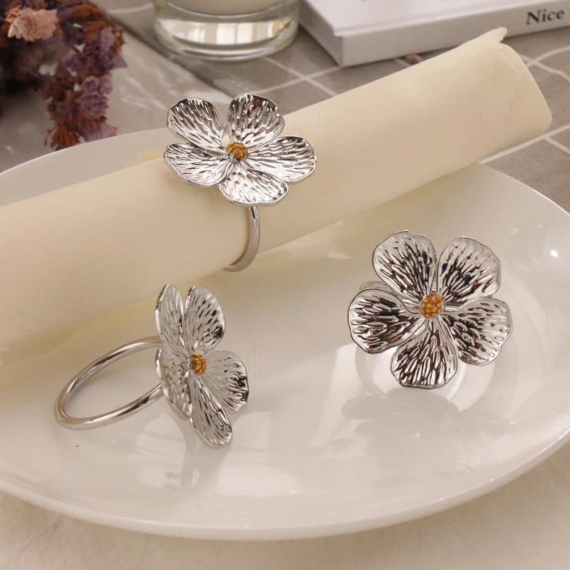 Napkin Holder Rings-Sliver Jasmin - Image 2