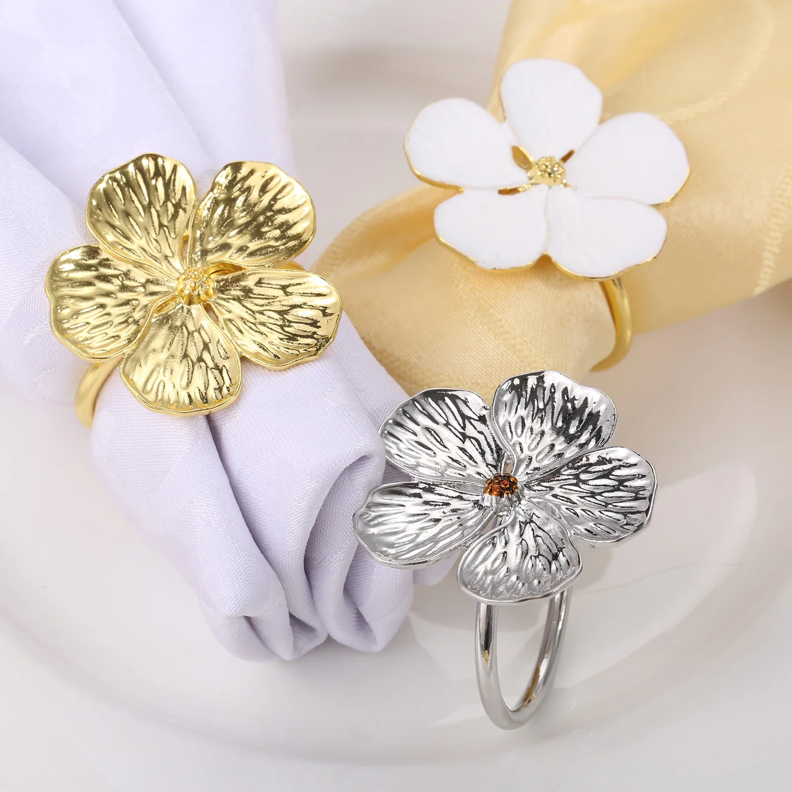 Napkin Holder Rings-Sliver Jasmin - Image 6