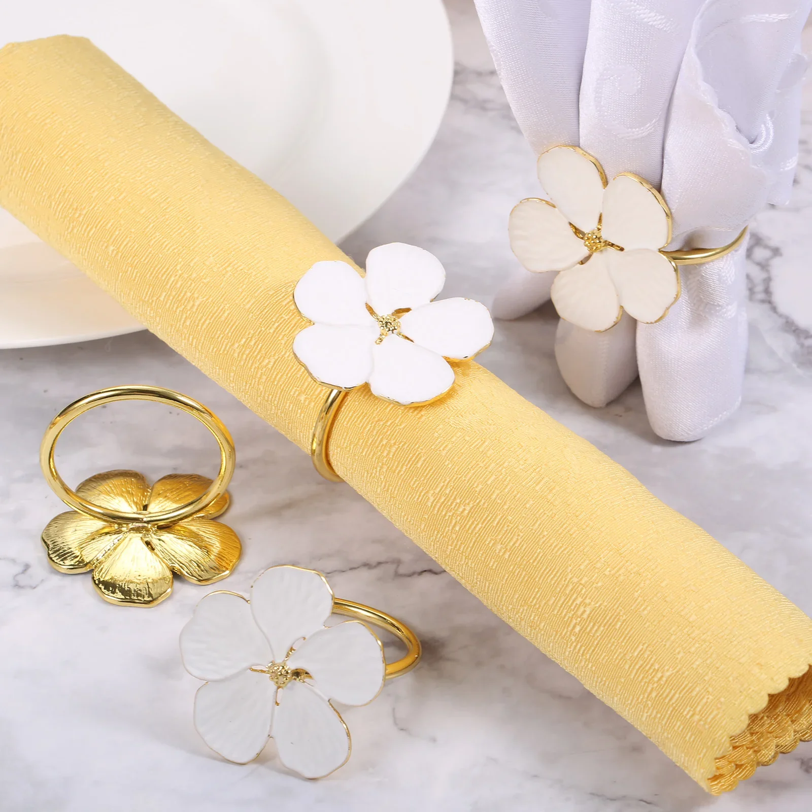 Napkin Holder Rings-White Jasmin - Image 11
