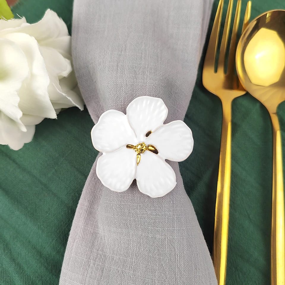 Napkin Holder Rings-White Jasmin - Image 18
