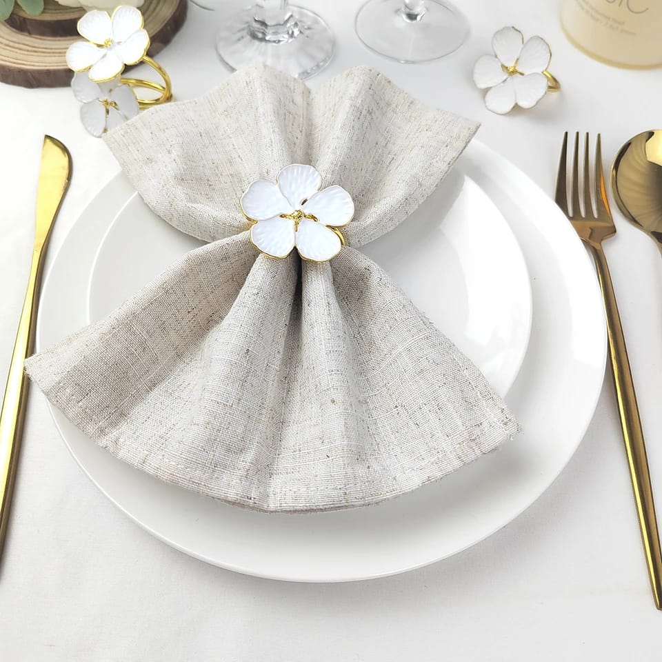 Napkin Holder Rings-White Jasmin - Image 19