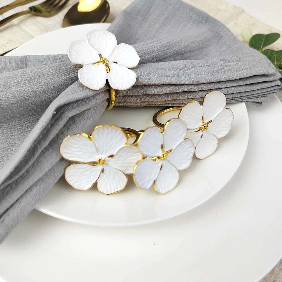 Napkin Holder Rings-White Jasmin - Image 22