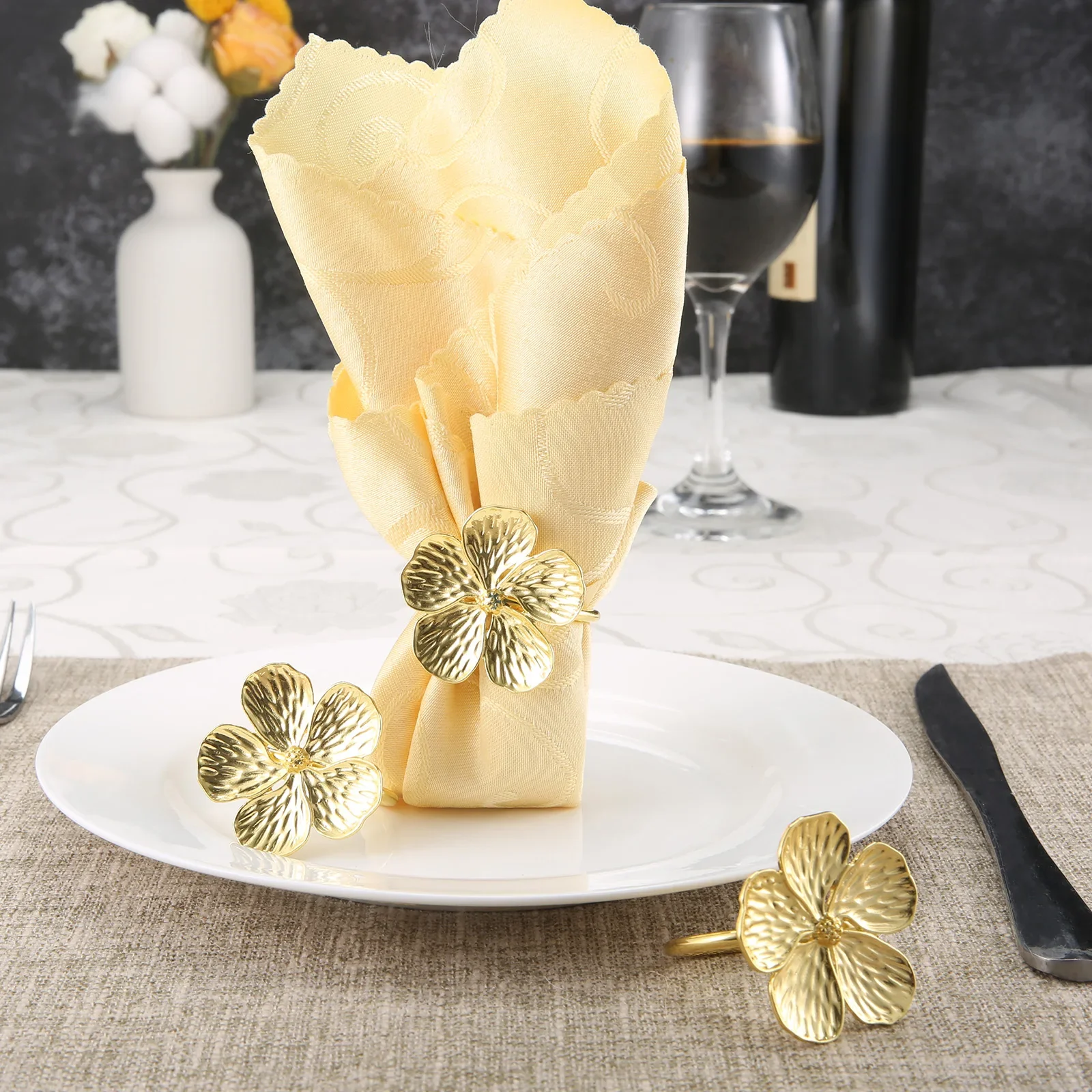 Napkin Holder Rings-White Jasmin - Image 8