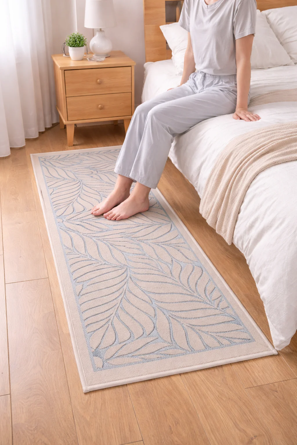 50*150 CM Non Slip Bedside Rug (SA2510-119)Beige - Image 2