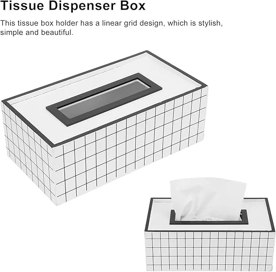 Nordic Style Wooden Tissue Box-Line Gird(SA2405-26) - Image 12