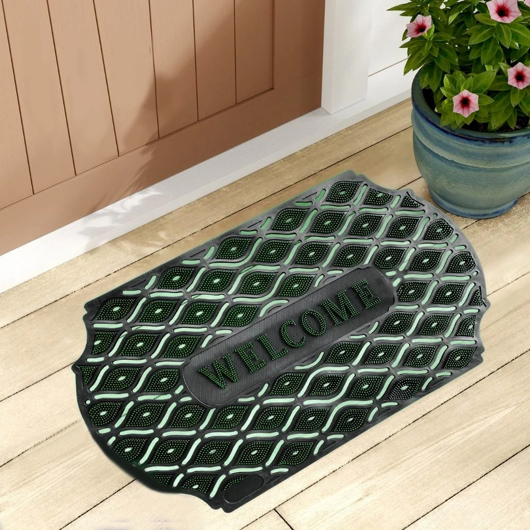 Outdoor Indoor Antislip Door Mat WELCOME-SA2553-10(Green)