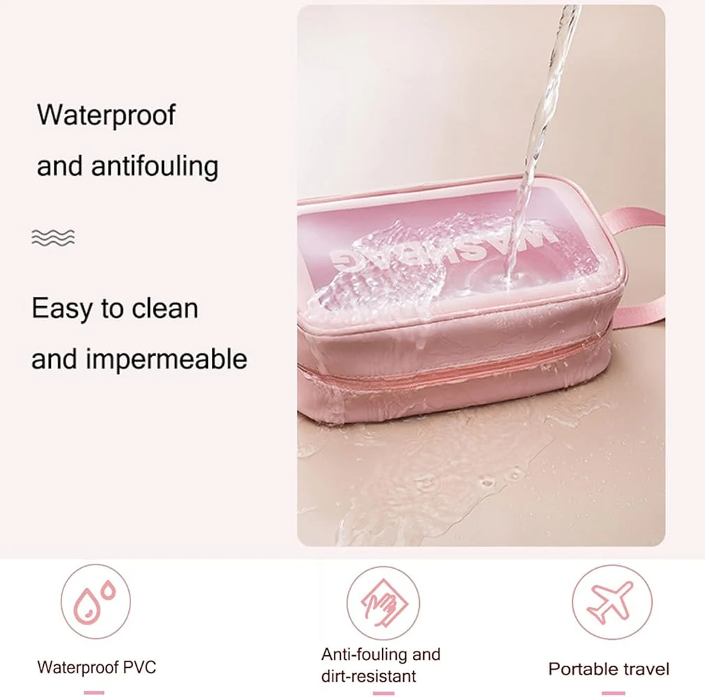 Portable Makeup Organizer Bag WASHBAG-Pink Large(SA2405-117) - Image 7