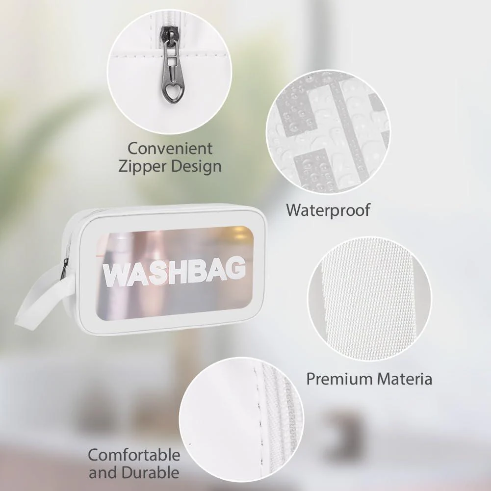 Portable Makeup Organizer Bag WASHBAG-White Large(SA2405-121) - Image 4