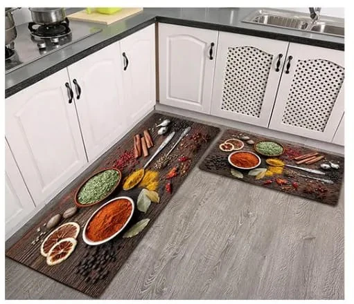 Premium Padded Anti slip Kitchen Mat Set-3D Spices - Image 3