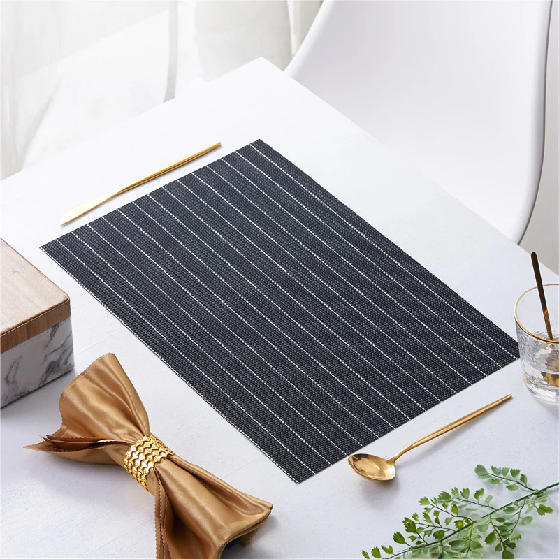 PVC Table Place Mats-Black Stripes - Image 3