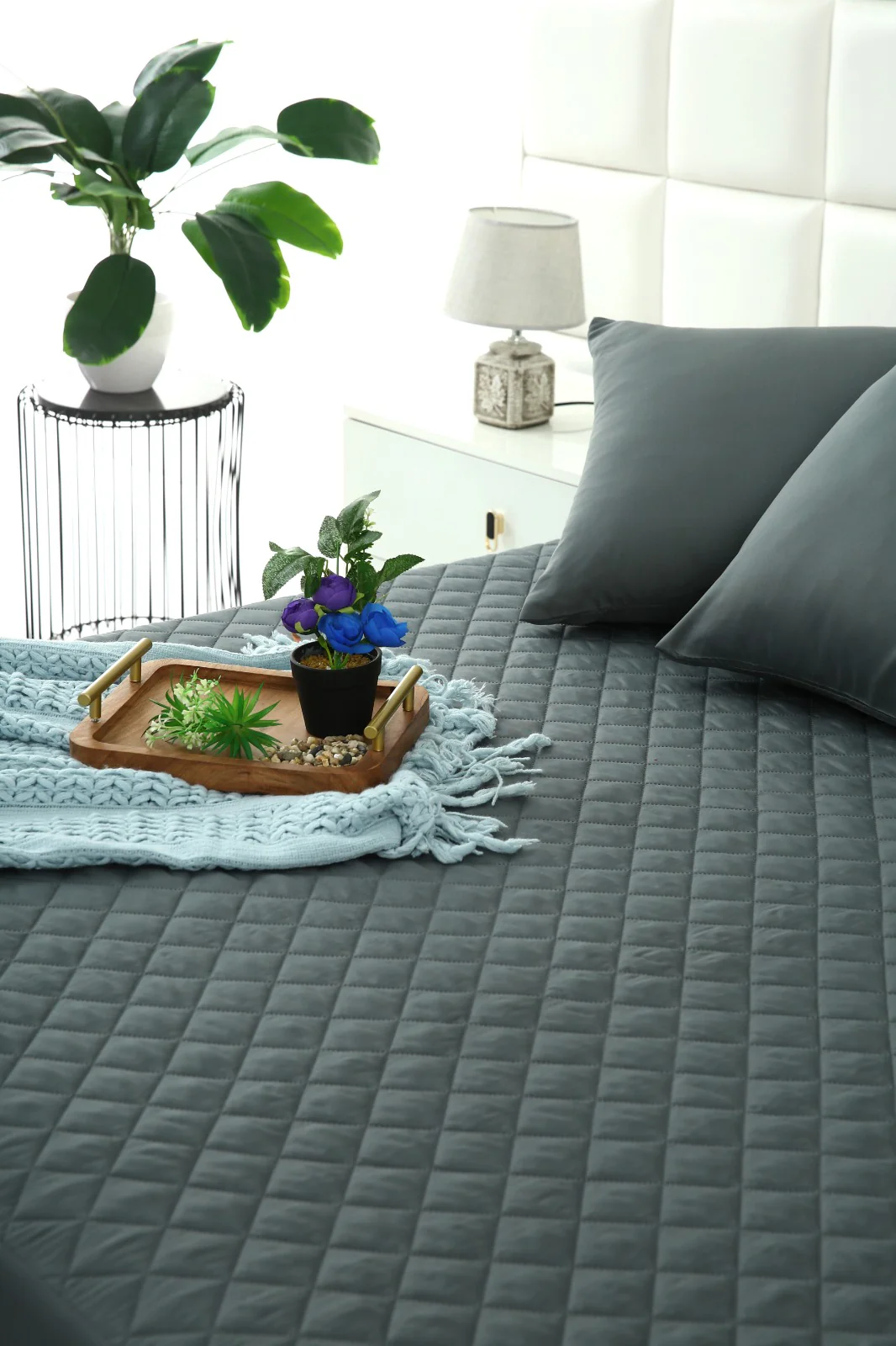 Quilted Waterproof Mattress Protector-GERY - Image 12